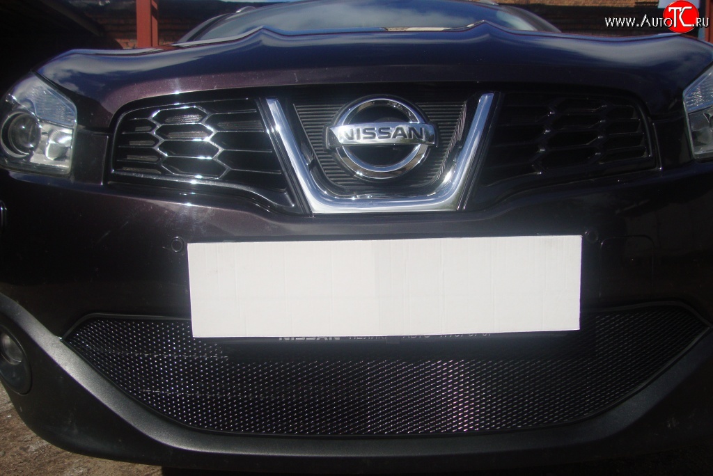 2 099 р. Сетка на бампер Russtal (черная) Nissan Qashqai 1 J10 рестайлинг (2010-2013)  с доставкой в г. Керчь