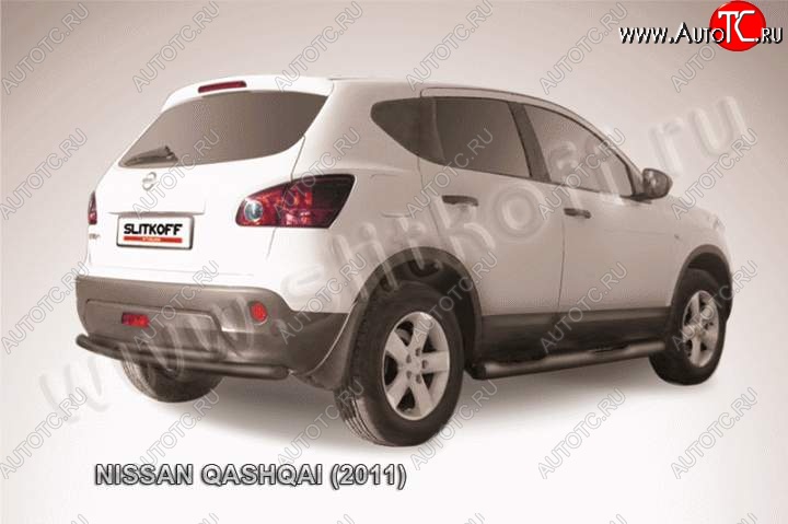 8 949 р. Защита задняя Slitkoff  Nissan Qashqai  1 (2010-2013) J10 рестайлинг (Цвет: серебристый)  с доставкой в г. Керчь
