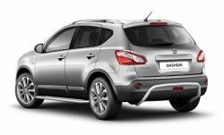 Защита заднего бампера из трубы диаметром 51 мм Petroil Tuning Nissan Qashqai  1 (2010-2013) J10 рестайлинг (Нержавеющая полированная сталь)