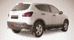 Защита заднего бампера из двух боковых уголков диаметром 57 мм Slitkoff Nissan Qashqai  1 (2010-2013) J10 рестайлинг