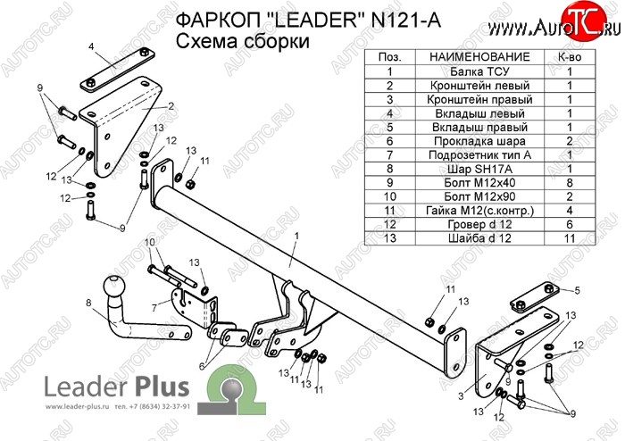 8 399 р. Фаркоп Лидер Плюс Nissan Qashqai 2 J11 рестайлинг (2017-2022) (Без электропакета)  с доставкой в г. Керчь