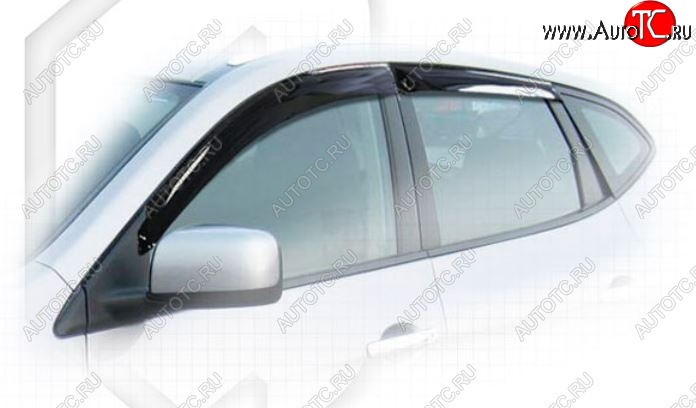 2 159 р. Комплект дефлекторов окон (ветровиков) 4 шт. CA Plastic (полупрозрачные)  Nissan Rogue  T32 (2007-2020) дорестайлинг, рестайлинг (Classic полупрозрачный, Без хром.молдинга)  с доставкой в г. Керчь