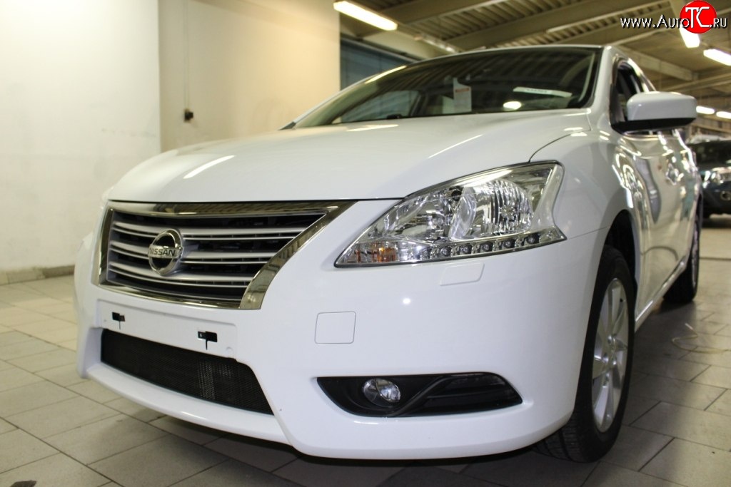 1 469 р. Сетка на бампер Russtal (черная) Nissan Sentra 7 B17 (2014-2017)  с доставкой в г. Керчь