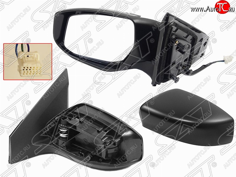 2 659 р. Левое боковое зеркало заднего вида SAT (3 контакта)  Nissan Sentra  7 - Sylphy (Неокрашенное)  с доставкой в г. Керчь
