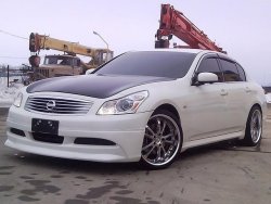 10 599 р. Пороги накладки H-STYLE Nissan Skyline V36 (2006-2014) (Неокрашенные)  с доставкой в г. Керчь. Увеличить фотографию 2