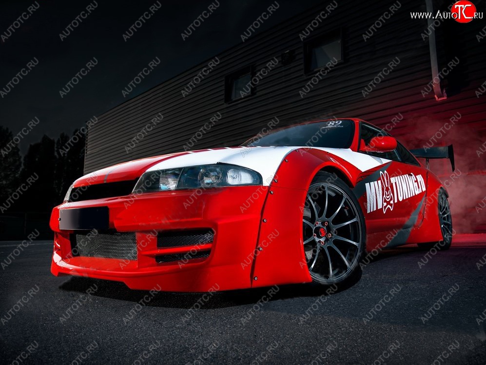 24 599 р. Передний бампер Rocket Banny  Nissan Skyline  R33 (1993-1998) (Неокрашенный)  с доставкой в г. Керчь