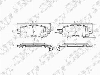 Колодки тормозные (передние) SAT Nissan Teana  3 L33 (2014-2020) дорестайлинг