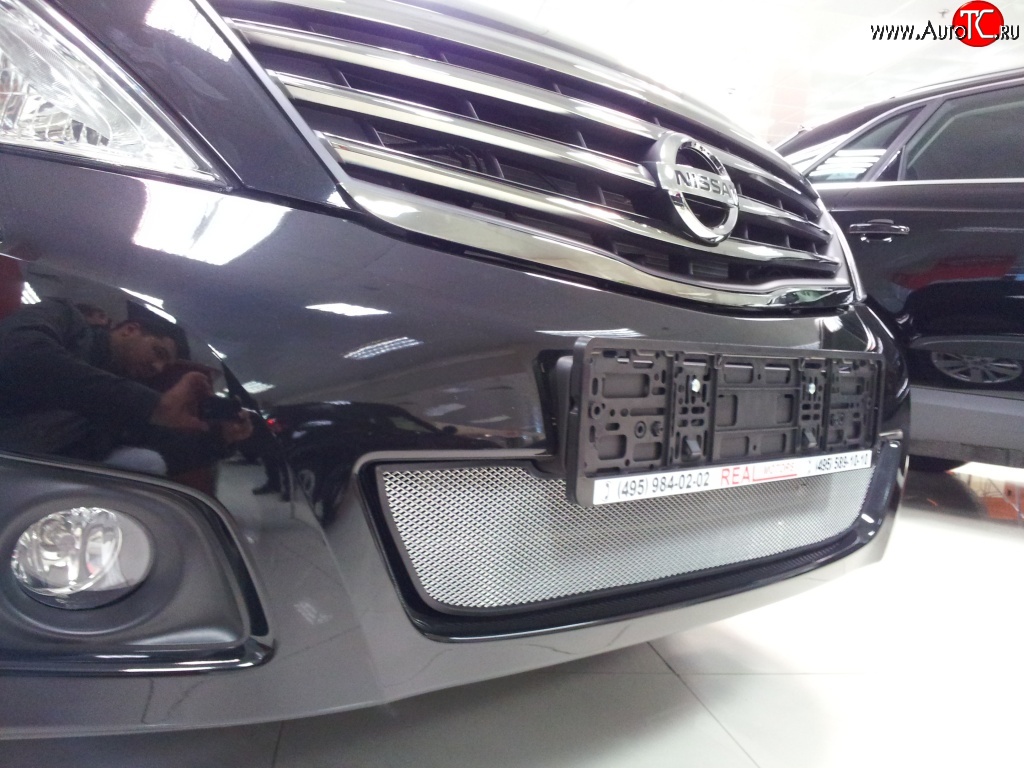 1 539 р. Сетка на бампер Russtal (хром) Nissan Teana 2 J32 дорестайлинг (2008-2011)  с доставкой в г. Керчь