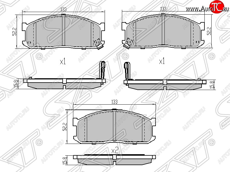 1 069 р. Колодки тормозные SAT (передние)  Nissan Terrano  WD21 (1985-1995) дорестайлинг  с доставкой в г. Керчь