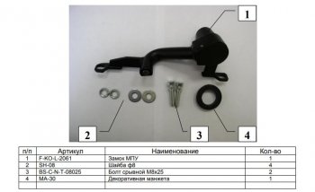 10 899 р. Замок КПП FORTUS Лада Ларгус дорестайлинг R90 (2012-2021)  с доставкой в г. Керчь. Увеличить фотографию 3