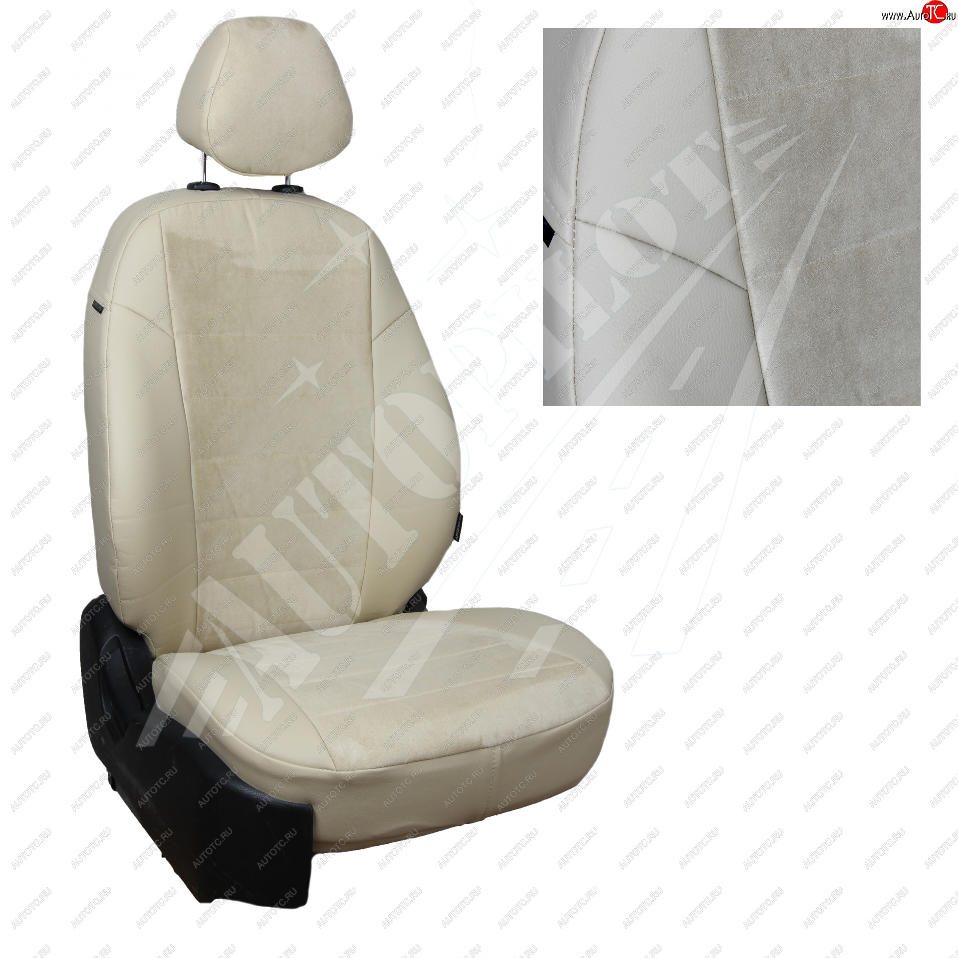 13 849 р. Чехлы сидений AUTOPILOT Алькантара (ЗС 40/60)  Nissan Terrano  D10 (2016-2022), Renault Duster  HS (2015-2021) (Бежевый + Бежевый)  с доставкой в г. Керчь