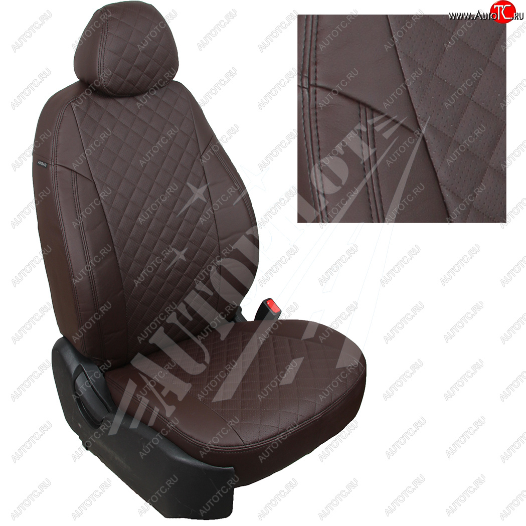 8 749 р. Чехлы сидений AUTOPILOT Экокожа Ромб (РС 40/60)  Nissan Terrano  D10 (2016-2022), Renault Duster  HS (2015-2021) (Шоколад + Шоколад)  с доставкой в г. Керчь