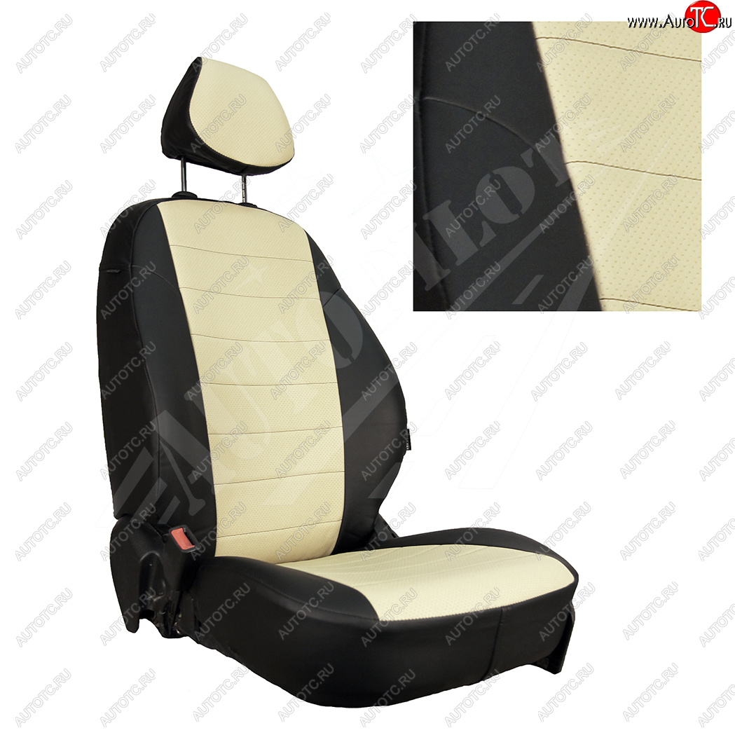 8 399 р. Чехлы сидений AUTOPILOT Экокожа (ЗС 40/60)  Nissan Terrano  D10 (2016-2022), Renault Duster  HS (2015-2021) (Черный + Бежевый)  с доставкой в г. Керчь