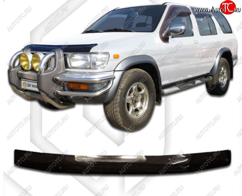 1 899 р. Дефлектор капота CA-Plastic  Nissan Terrano2  R50 (1995-1999) дорестайлинг (Classic черный, Без надписи)  с доставкой в г. Керчь