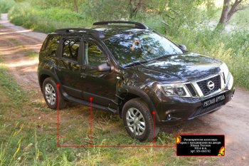14 749 р. Расширители арок с молдингами дверей RA (комплект) Nissan Terrano D10 дорестайлинг (2013-2016) (Поверхность шагрень)  с доставкой в г. Керчь. Увеличить фотографию 2