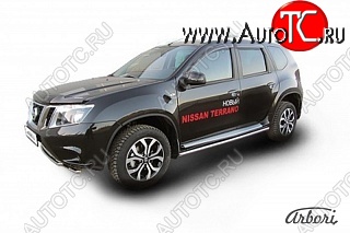 12 239 р. Защита штатных порогов Arbori (нержавейка, d42 mm). Nissan Terrano D10 дорестайлинг (2013-2016)  с доставкой в г. Керчь