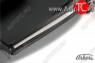 7 820 р. Защита штатных порогов Arbori (черная, d57 mm). Nissan Terrano D10 дорестайлинг (2013-2016)  с доставкой в г. Керчь