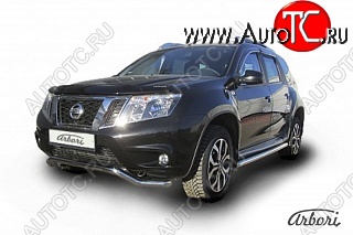 10 349 р. Защита переднего бампера Arbori (волна, нержавейка, 1 труба d57 mm). Nissan Terrano D10 рестайлинг (2016-2022)  с доставкой в г. Керчь