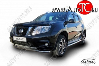 9 629 р. Защита переднего бампера Arbori (нержавейка, 1 труба d57 mm). Nissan Terrano D10 рестайлинг (2016-2022)  с доставкой в г. Керчь