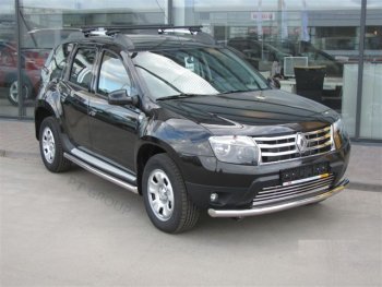 16 449 р. Защита переднего бампера (одинарная, Ø63 мм) Petroil Tuning  Nissan Terrano  D10 (2013-2022), Renault Duster  HS (2010-2021) (Нержавеющая полированная сталь)  с доставкой в г. Керчь. Увеличить фотографию 5