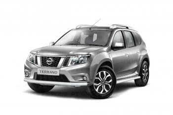 4 349 р. Защита переднего бампера (одинарная, Ø63 мм) Petroil Tuning  Nissan Terrano  D10 (2013-2022), Renault Duster  HS (2010-2021) (Серебристый (Искра))  с доставкой в г. Керчь. Увеличить фотографию 4