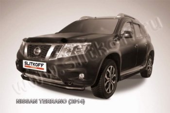 Защита переднего бампер Slitkoff Nissan Terrano  D10 (2013-2022) дорестайлинг, рестайлинг