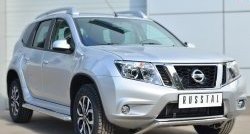 12 499 р. Защита переднего бампера (Ø42 мм волна, нержавейка) SLITKOFF  Nissan Terrano  D10 (2013-2022) дорестайлинг, рестайлинг  с доставкой в г. Керчь. Увеличить фотографию 4