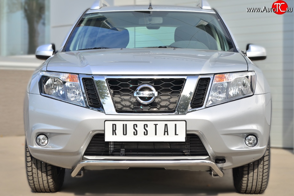 12 499 р. Защита переднего бампера (Ø42 мм волна, нержавейка) SLITKOFF  Nissan Terrano  D10 (2013-2022) дорестайлинг, рестайлинг  с доставкой в г. Керчь