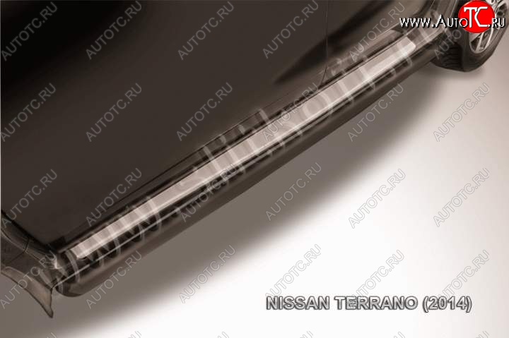 8 799 р. Защита порогов Slitkoff Nissan Terrano D10 дорестайлинг (2013-2016) (Цвет: серебристый)  с доставкой в г. Керчь