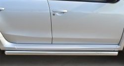70 999 р. Защита порогов из круглой трубы диаметром 63 мм Russtal Nissan Terrano D10 дорестайлинг (2013-2016) (Защита порогов с со скосами на торцах (вариант 1))  с доставкой в г. Керчь. Увеличить фотографию 2