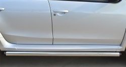 70 999 р. Защита порогов из круглой трубы диаметром 63 мм Russtal Nissan Terrano D10 дорестайлинг (2013-2016) (Защита порогов с со скосами на торцах (вариант 1))  с доставкой в г. Керчь. Увеличить фотографию 6