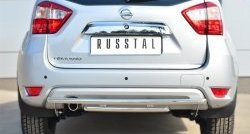 Защита заднего бампера (2 трубы Ø42 мм, нержавейка) SLITKOFF Nissan Terrano  D10 (2013-2022) дорестайлинг, рестайлинг