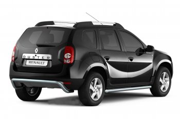 4 409 р. Защита заднего бампера PT GROUP Ø51мм ИСКРА (ППК) RENAULT Duster 2012-/ NISSAN Terrano 2014-  Nissan Terrano  D10 (2013-2022), Renault Duster  HS (2010-2021) (Сталь с полимерным покрытием, цвет: Серебристый (Искра))  с доставкой в г. Керчь. Увеличить фотографию 2