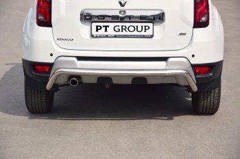 16 089 р. Защита заднего бампера PT GROUP Ø51мм (НПС) RENAULT Duster 2012-/ NISSAN Terrano 2014-  Nissan Terrano  D10 (2013-2022), Renault Duster  HS (2015-2021) (Нержавейка полированная)  с доставкой в г. Керчь. Увеличить фотографию 3