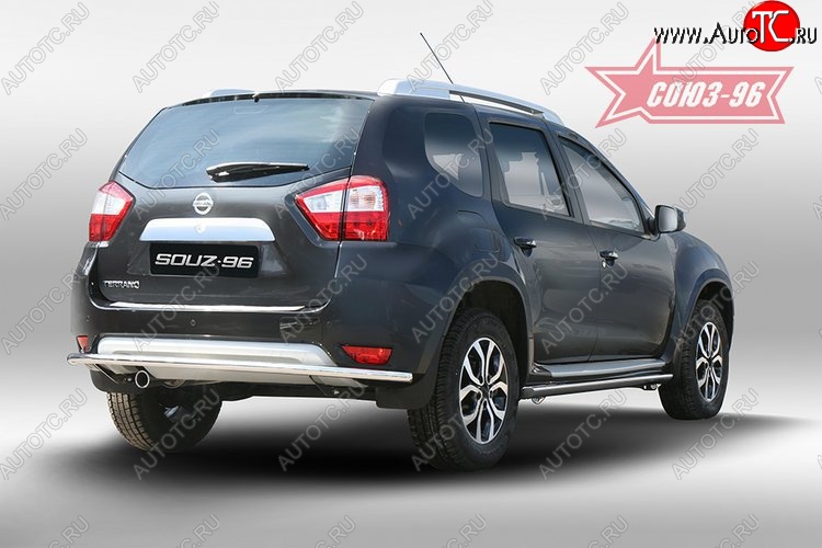 9 179 р. Защита заднего бампера Souz-96 (d42) Nissan Terrano D10 дорестайлинг (2013-2016)  с доставкой в г. Керчь