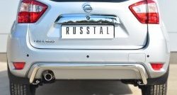 Защита заднего бампера (Ø42 мм волна, нержавейка) SLITKOFF Nissan Terrano  D10 (2013-2022) дорестайлинг, рестайлинг
