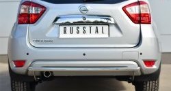 Одинарная защита заднего бампера из трубы диаметром 42 мм SLITKOFF Nissan Terrano  D10 (2013-2022) дорестайлинг, рестайлинг