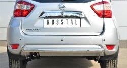 Одинарная защита заднего бампера из трубы диаметром 63 мм SLITKOFF Nissan Terrano  D10 (2013-2022) дорестайлинг, рестайлинг