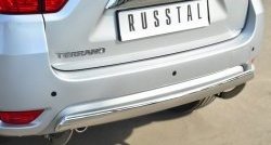 11 599 р. Защита заднего бампера из овальной трубы диаметром 75x42 мм Russtal Nissan Terrano D10 дорестайлинг (2013-2016)  с доставкой в г. Керчь. Увеличить фотографию 2