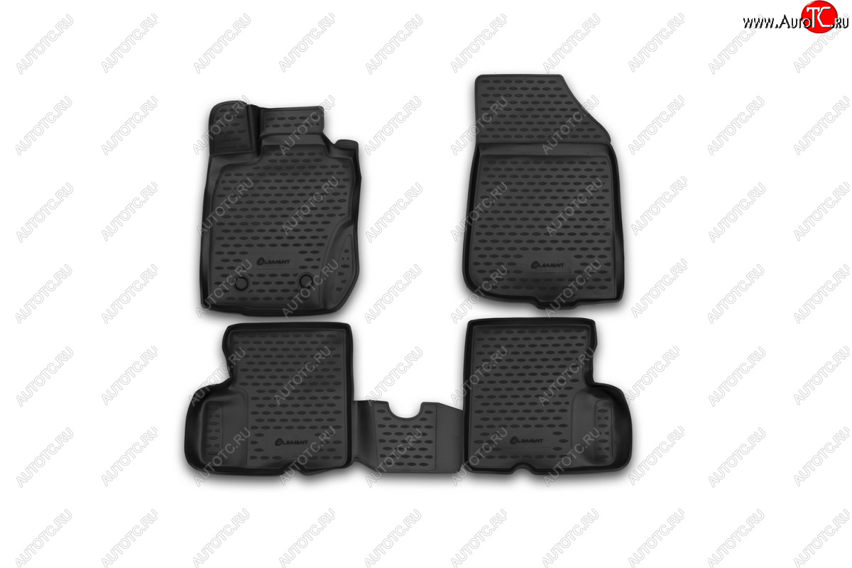 2 499 р. Комплект ковриков в салон (4WD) Element 4 шт. (полиуретан) Nissan Terrano D10 дорестайлинг (2013-2016)  с доставкой в г. Керчь