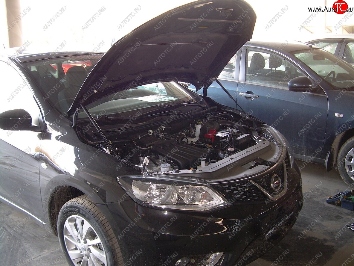 2 049 р. Упоры капота Russtal Nissan Tiida 2 хэтчбек C13 дорестайлинг (2015-2016)  с доставкой в г. Керчь