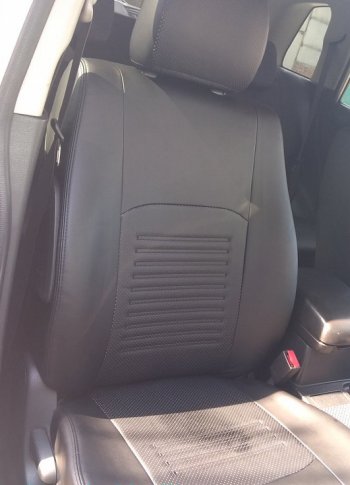 Чехлы для сидений Lord Autofashion Турин (экокожа) Nissan Tiida  1 хэтчбэк (2004-2007) C11 дорестайлинг, Япония (Чёрный, вставка чёрная)