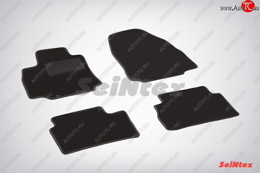 2 899 р. Комплект ворсовых ковриков в салон LUX Seintex  Nissan Tiida ( 1 хэтчбэк,  2 хэтчбек) (2004-2019) C11 дорестайлинг, Япония, C12 (Чёрный)  с доставкой в г. Керчь