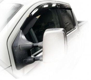 2 399 р. Дефлектора окон CA-Plastic  Nissan titan (2003-2015) (серия Шелкография белая, Без хром.молдинга)  с доставкой в г. Керчь. Увеличить фотографию 2