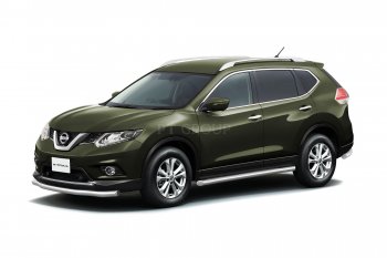 22 899 р. Защита порогов вогнутая из трубы Ø63 Petroil Tuning  Nissan X-trail  3 T32 (2013-2022) дорестайлинг, рестайлинг (Нержавеющая полированная сталь)  с доставкой в г. Керчь. Увеличить фотографию 2