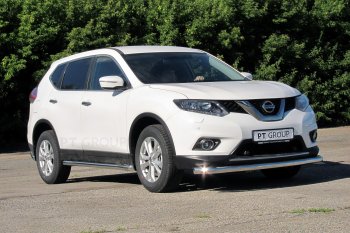 22 899 р. Защита порогов вогнутая из трубы Ø63 Petroil Tuning  Nissan X-trail  3 T32 (2013-2022) дорестайлинг, рестайлинг (Нержавеющая полированная сталь)  с доставкой в г. Керчь. Увеличить фотографию 3