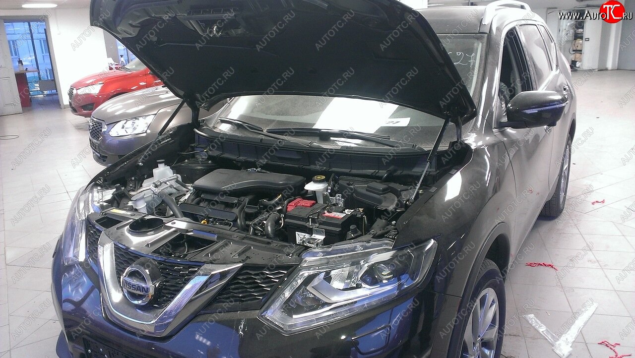 2 199 р. Упоры капота Russtal Nissan X-trail 3 T32 дорестайлинг (2013-2018)  с доставкой в г. Керчь