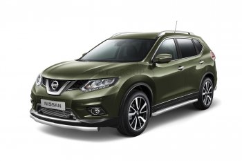 3 099 р. Накладка на решетку переднего бампера Petroil Tuning  Nissan X-trail  3 T32 (2013-2018) дорестайлинг (С парктроником)  с доставкой в г. Керчь. Увеличить фотографию 2