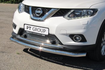 3 099 р. Накладка на решетку переднего бампера Petroil Tuning  Nissan X-trail  3 T32 (2013-2018) дорестайлинг (С парктроником)  с доставкой в г. Керчь. Увеличить фотографию 4