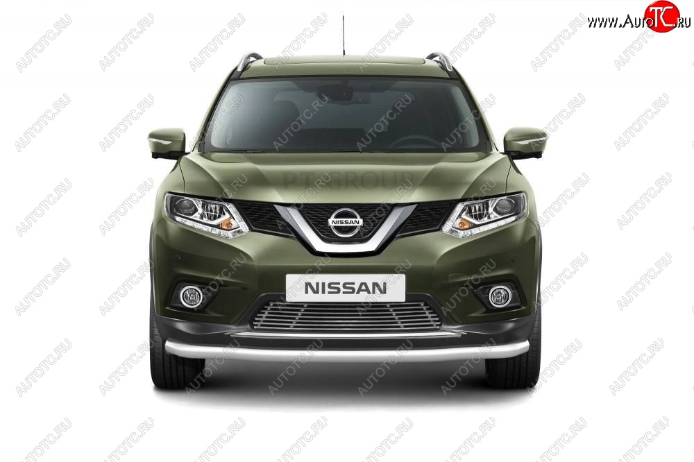 7 699 р. Накладка на решетку переднего бампера Petroil Tuning  Nissan X-trail  3 T32 (2013-2018) дорестайлинг (Без парктроника)  с доставкой в г. Керчь